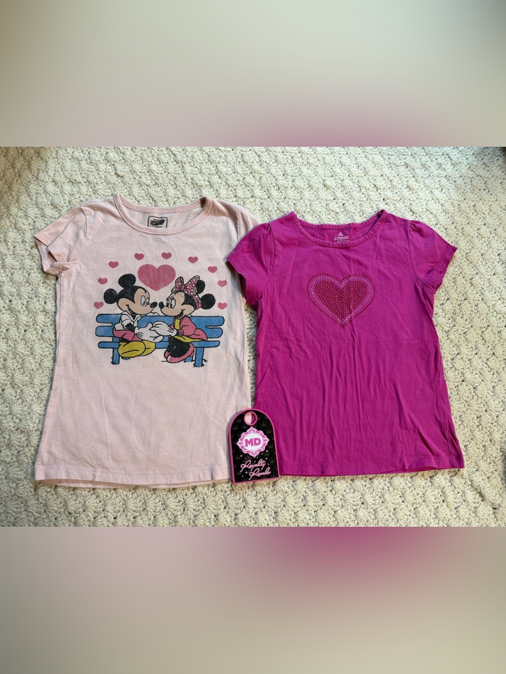 Disney Pink & Magenta Mickey and Heart Graphic Tees - Girls